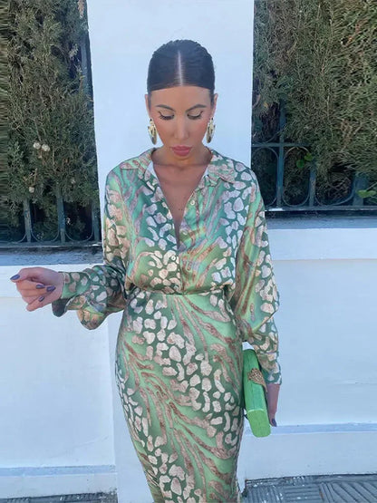 Midi Jurk | Luxe Print & Elegante Pasvorm