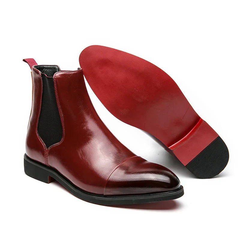 Men's Ankle Boots with Red Sole – Stylish Chelsea Boots for Every Occasion