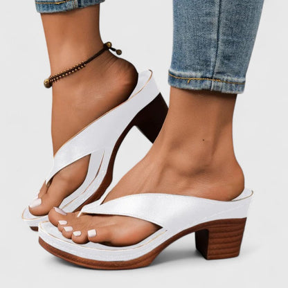 Dames Sandalen met Blokhak en Kruisband – Comfortabele Elegante Zomerschoenen-Schoenen – Dames – Sandalen – Sandalen met Blokhak-Myna Mode-Wit-US 6 - UK 4-Myna Mode