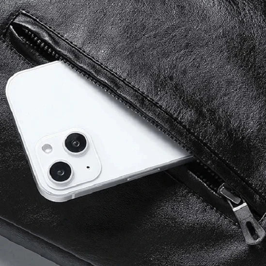 Stijlvolle Leren Herenjas met Zakken – PU Leer & Comfortabele Pasvorm