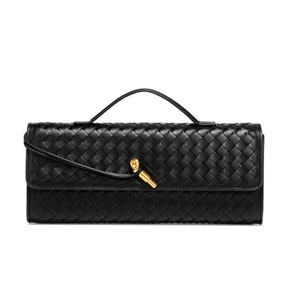 Chique Gevlochten Vegan Leren Clutch – Tijdloze Elegantie