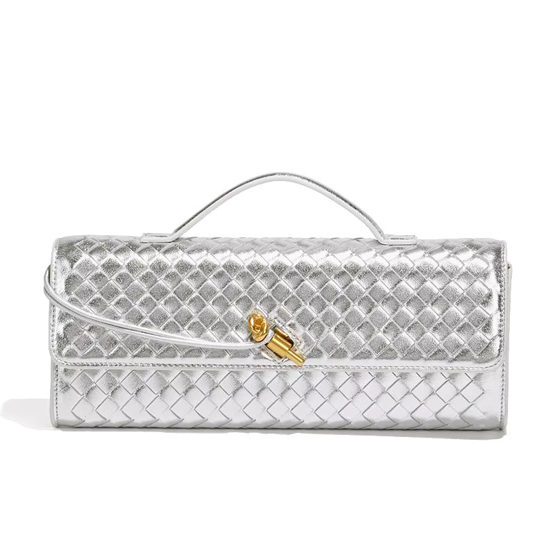 Chique Gevlochten Vegan Leren Clutch – Tijdloze Elegantie