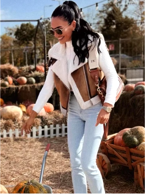 Dames Gilet met Shearling Voering – Stijlvolle Mouwloze Winterlaag