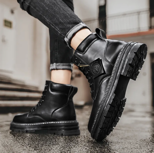 Herren Hohe Knöchelstiefel – Robust & Stilvoll – Outdoor & Streetwear