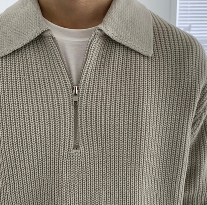 Men's Sweater with Quarter Zip – Classic Design and Comfortable Fit
