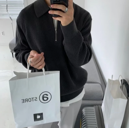 Men's Sweater with Quarter Zip – Classic Design and Comfortable Fit