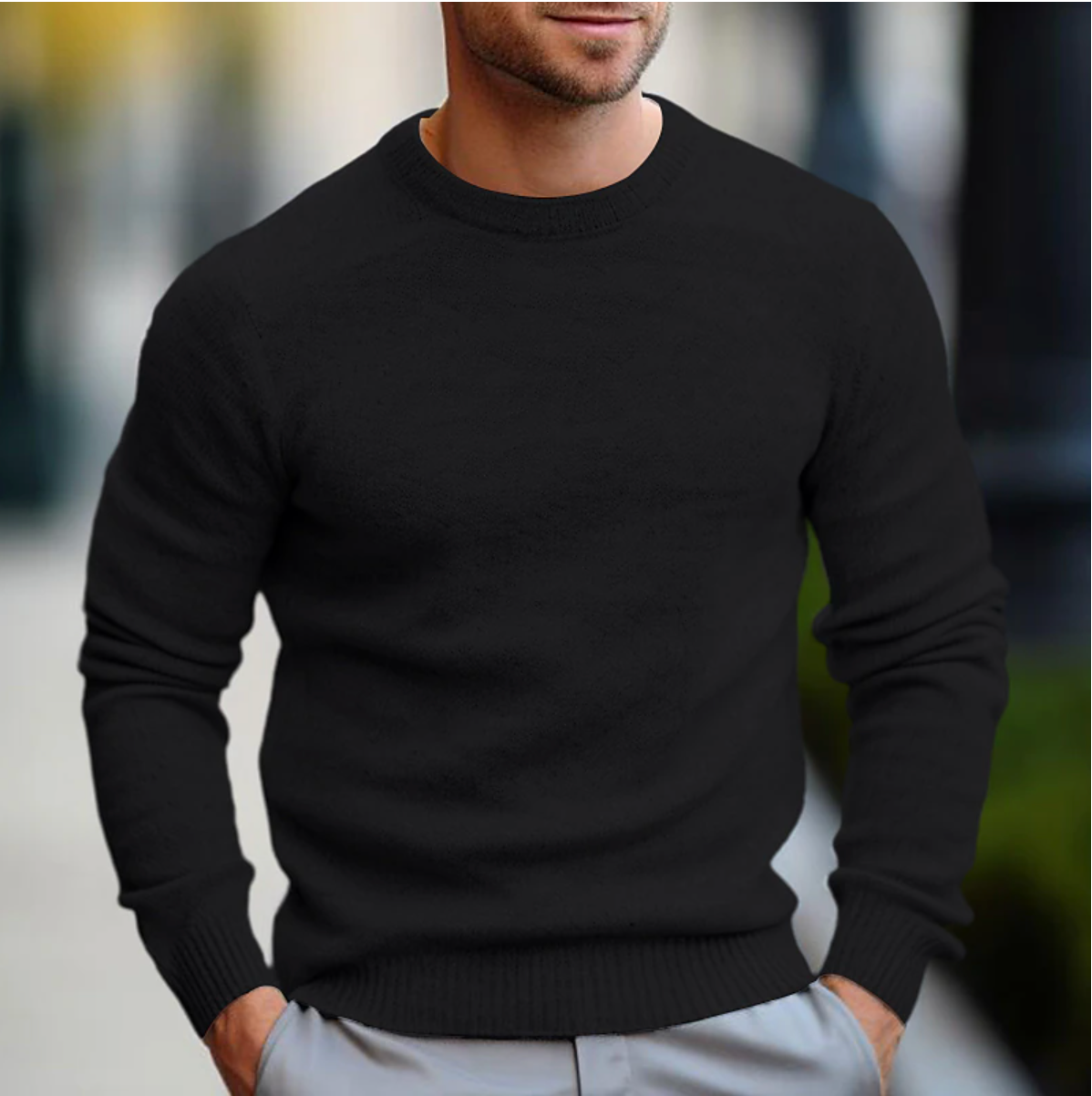 Men's Casual Sweater with Round Neck – Comfortable and Stylish