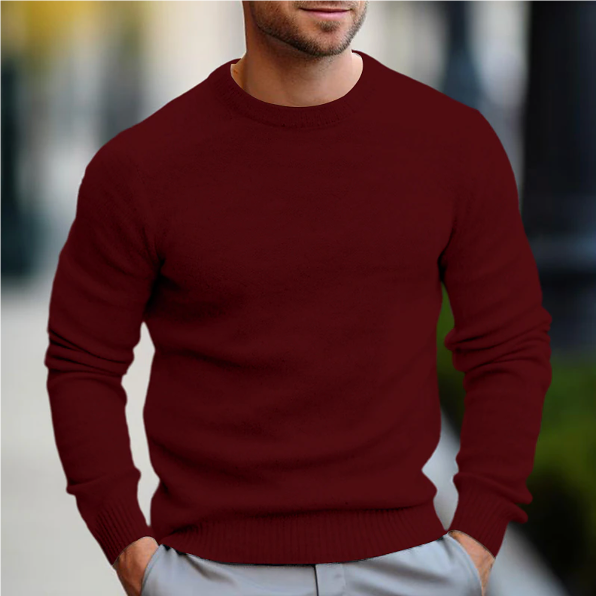 Men's Casual Sweater with Round Neck – Comfortable and Stylish