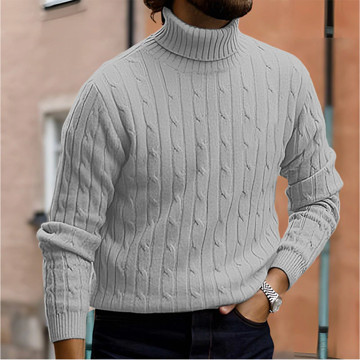 Stylish Turtleneck Sweater for Men – Warm & Elegant