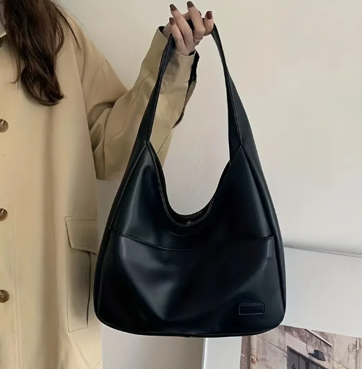 Bruin-Zwarte Leren Handtas – Tijdloos, Elegant & Verstelbare Schouderriem