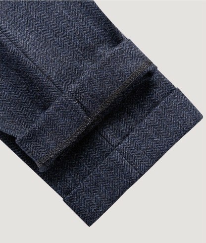 Heren Tweed Broek met Vintage Look en Comfortabele Pasvorm