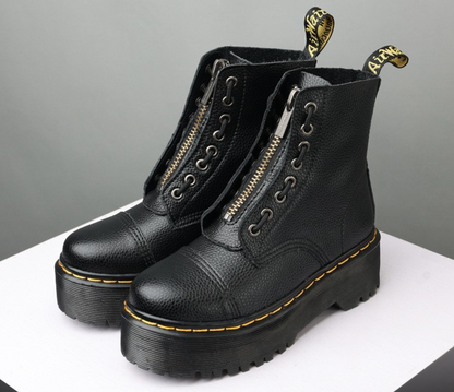 Platform Boots with Lychee Texture