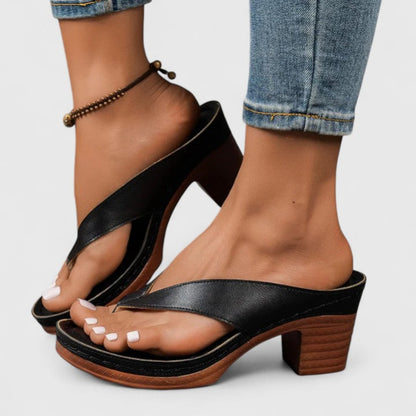 Dames Sandalen met Blokhak en Kruisband – Comfortabele Elegante Zomerschoenen-Schoenen – Dames – Sandalen – Sandalen met Blokhak-Myna Mode-Zwart-US 5 - UK 3-Myna Mode