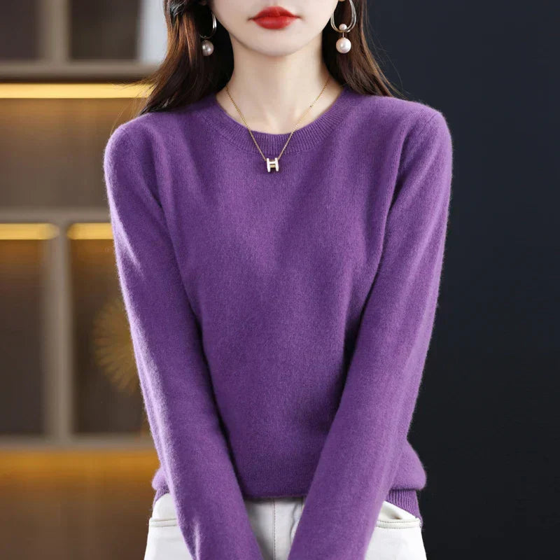 Women's Sweater of 100% Cashmere – Classic Round Neck & Timeless Elegance