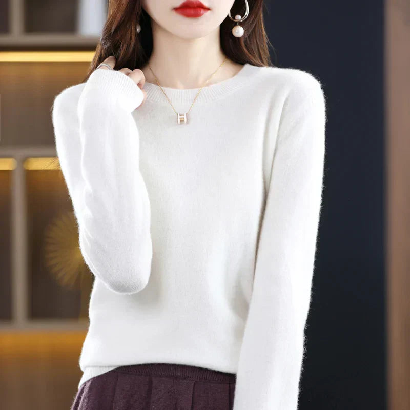 Women's Sweater of 100% Cashmere – Classic Round Neck & Timeless Elegance