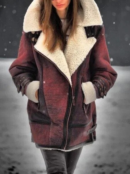 Dames Shearling Aviator Jas - Warm en Stoer voor de Winter