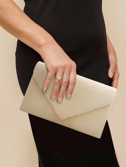 Fluwelen Envelope Clutch – Suède Look voor Avondelijke Elegantie