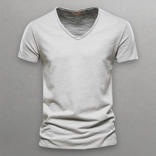 V-Hals T-Shirt voor Heren – Katoenen Slim Fit