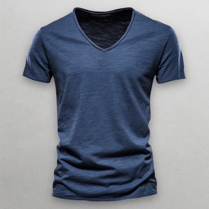 V-Hals T-Shirt voor Heren – Katoenen Slim Fit
