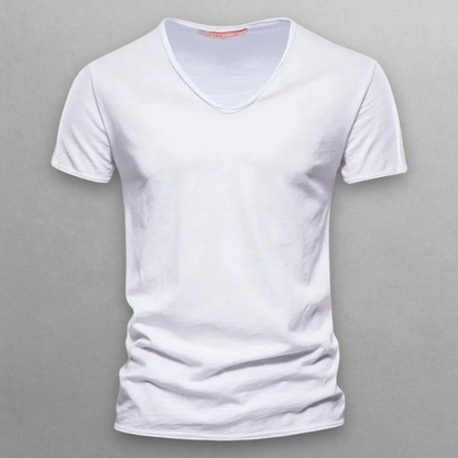 V-Hals T-Shirt voor Heren – Katoenen Slim Fit