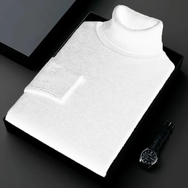 Heren Coltrui – Slim Fit Gebreide Trui met Lange Mouwen