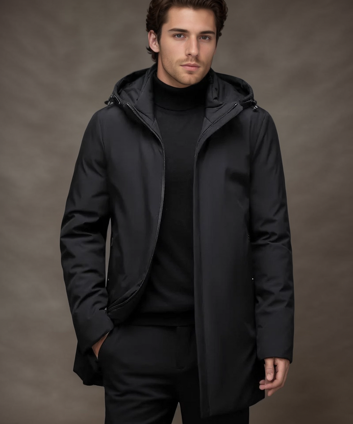 Men's Longline Parka with Multiple Pockets - Warm and Modern