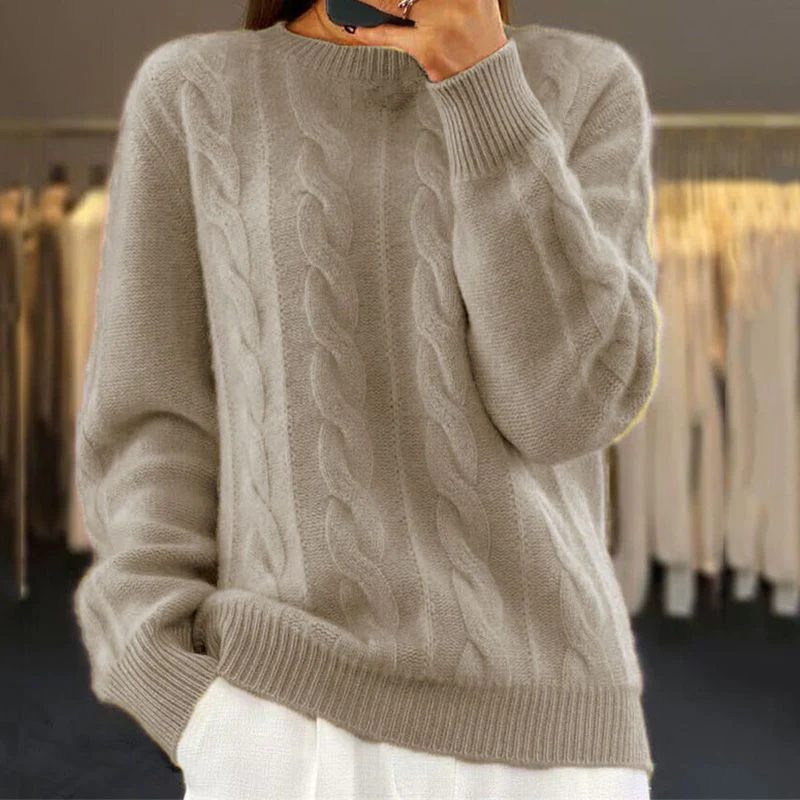 Women's Cable Knit Sweater – Classic Knitted & Warm for Every Season