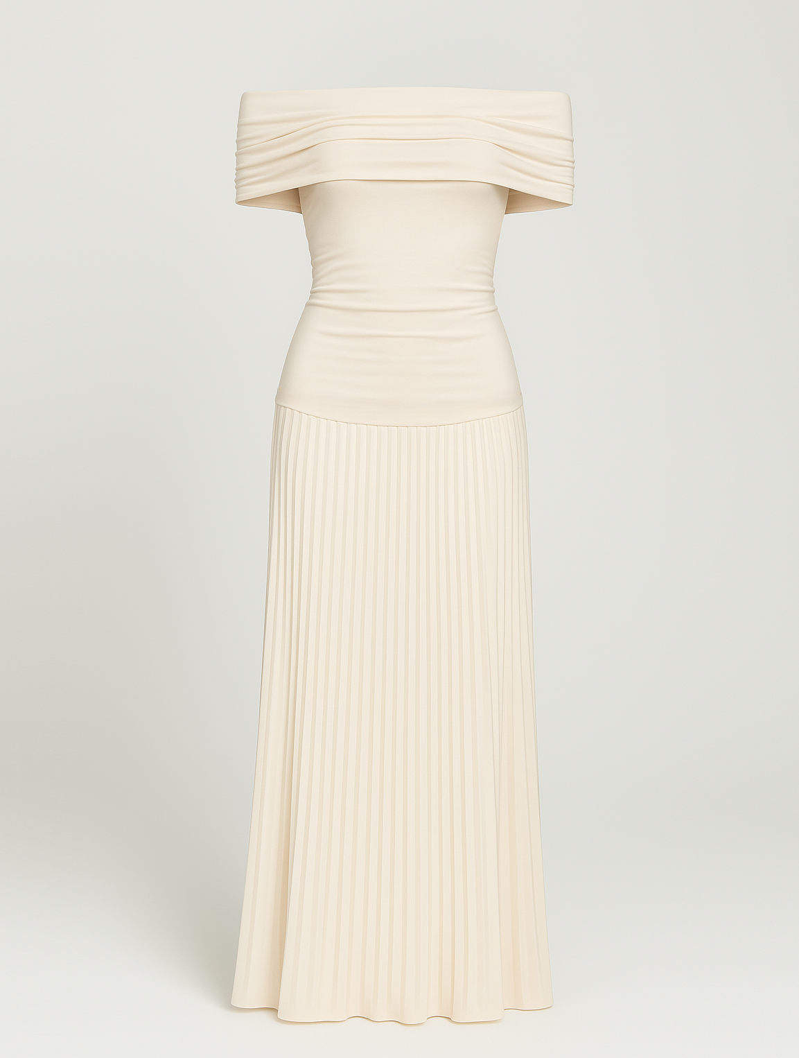 Aurélie | Elegante Geplooide Maxi Jurk voor Bruiloften en Gala’s