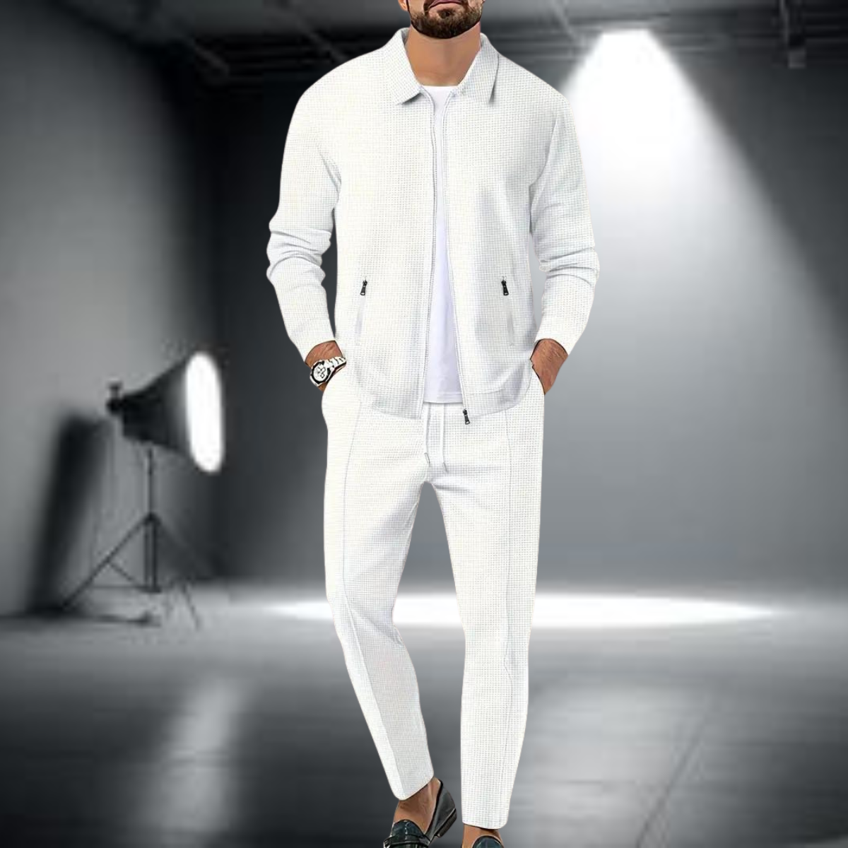 Men's Tracksuit – Stylish Jacket with Zipper and Jogging Pants, Lightweight Sports Set
