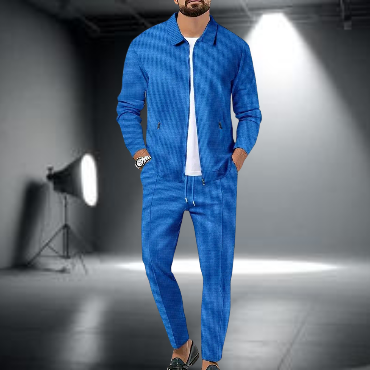 Men's Tracksuit – Stylish Jacket with Zipper and Jogging Pants, Lightweight Sports Set