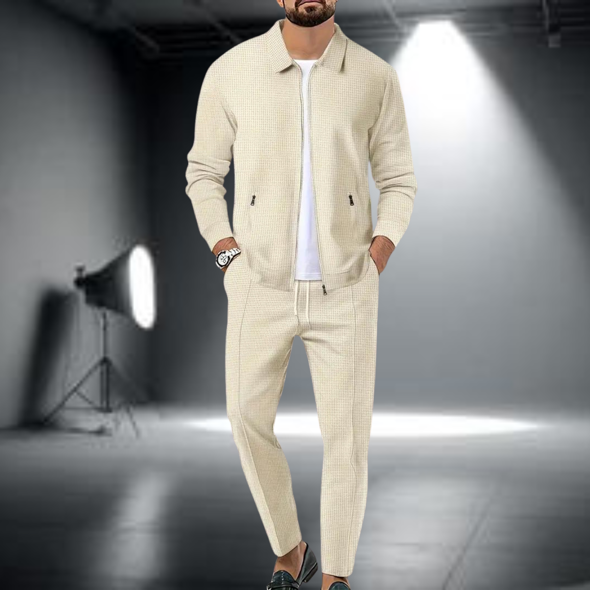 Men's Tracksuit – Stylish Jacket with Zipper and Jogging Pants, Lightweight Sports Set