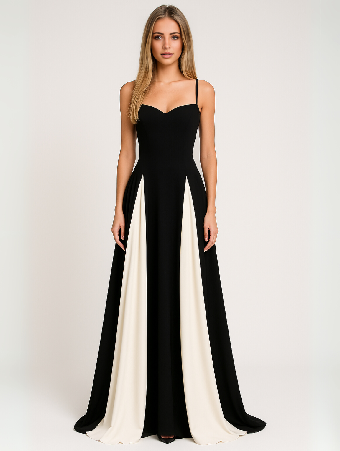 Valerie | Elegante Tweekleurige Maxi Jurk voor Gala en Bruiloft