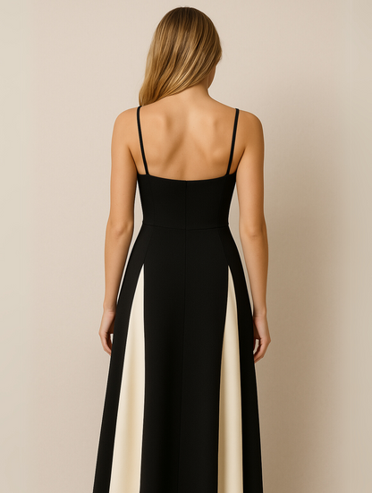 Valerie | Elegante Tweekleurige Maxi Jurk voor Gala en Bruiloft