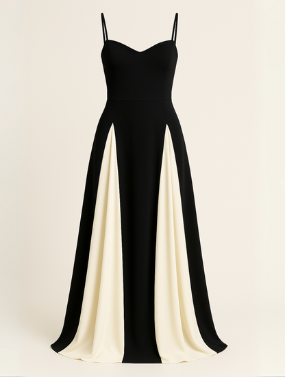 Valerie | Elegante Tweekleurige Maxi Jurk voor Gala en Bruiloft