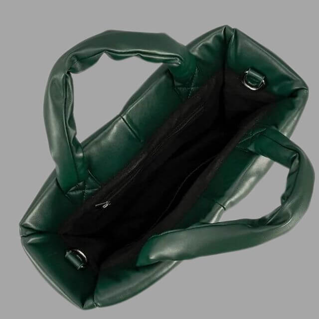 Metallic Puffer Draagtas met Ruches en Crossbodyfunctie