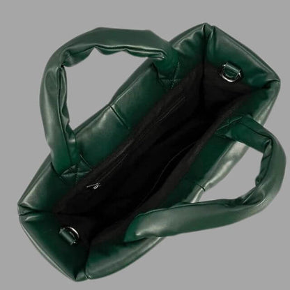 Metallic Puffer Draagtas met Ruches en Crossbodyfunctie