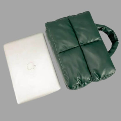 Metallic Puffer Draagtas met Ruches en Crossbodyfunctie