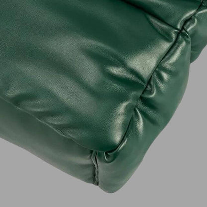 Metallic Puffer Draagtas met Ruches en Crossbodyfunctie