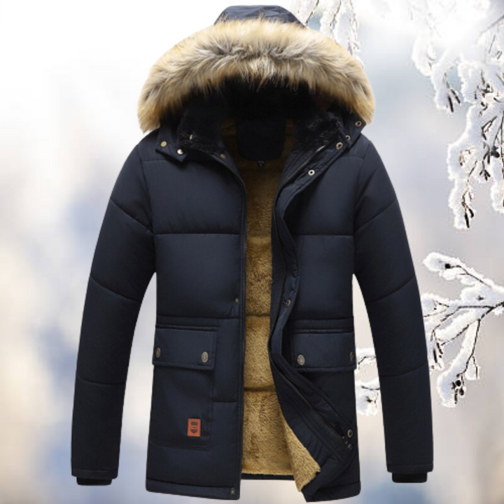 Men's Winter Parka with Fur Collar – Lined Jacket for Extreme Cold