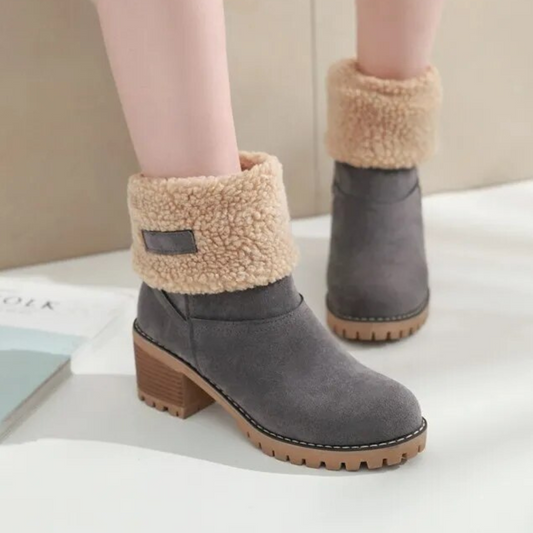 Women's Suede Ankle Boots with Heel