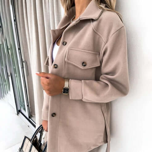 Freizeit-Damenjacke mit Vintage-Look und warmer, lockerer Passform