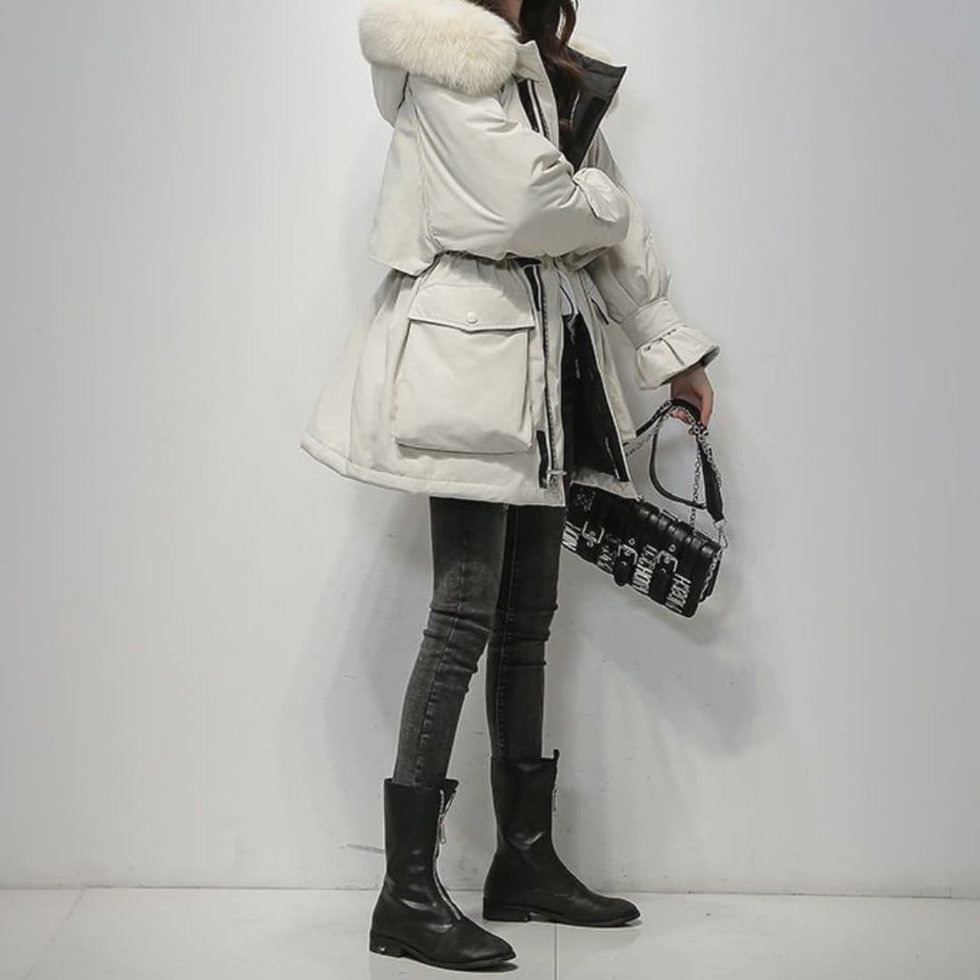 Warme Winterparka met Bontkraag – Dames Pufferjas voor de Winter