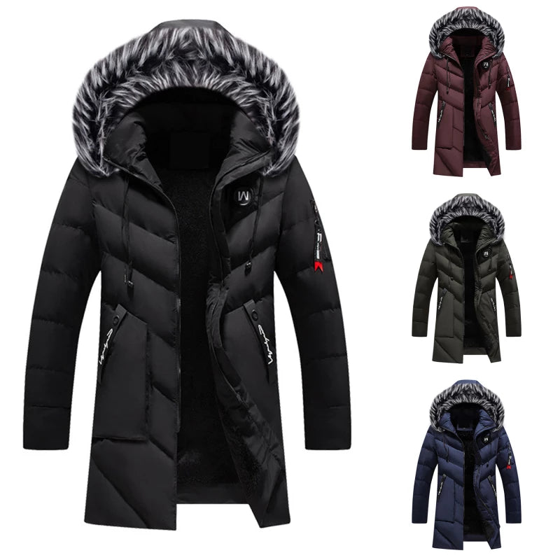 Heren Parka met Capuchon en Bontafwerking - Warm en Functioneel