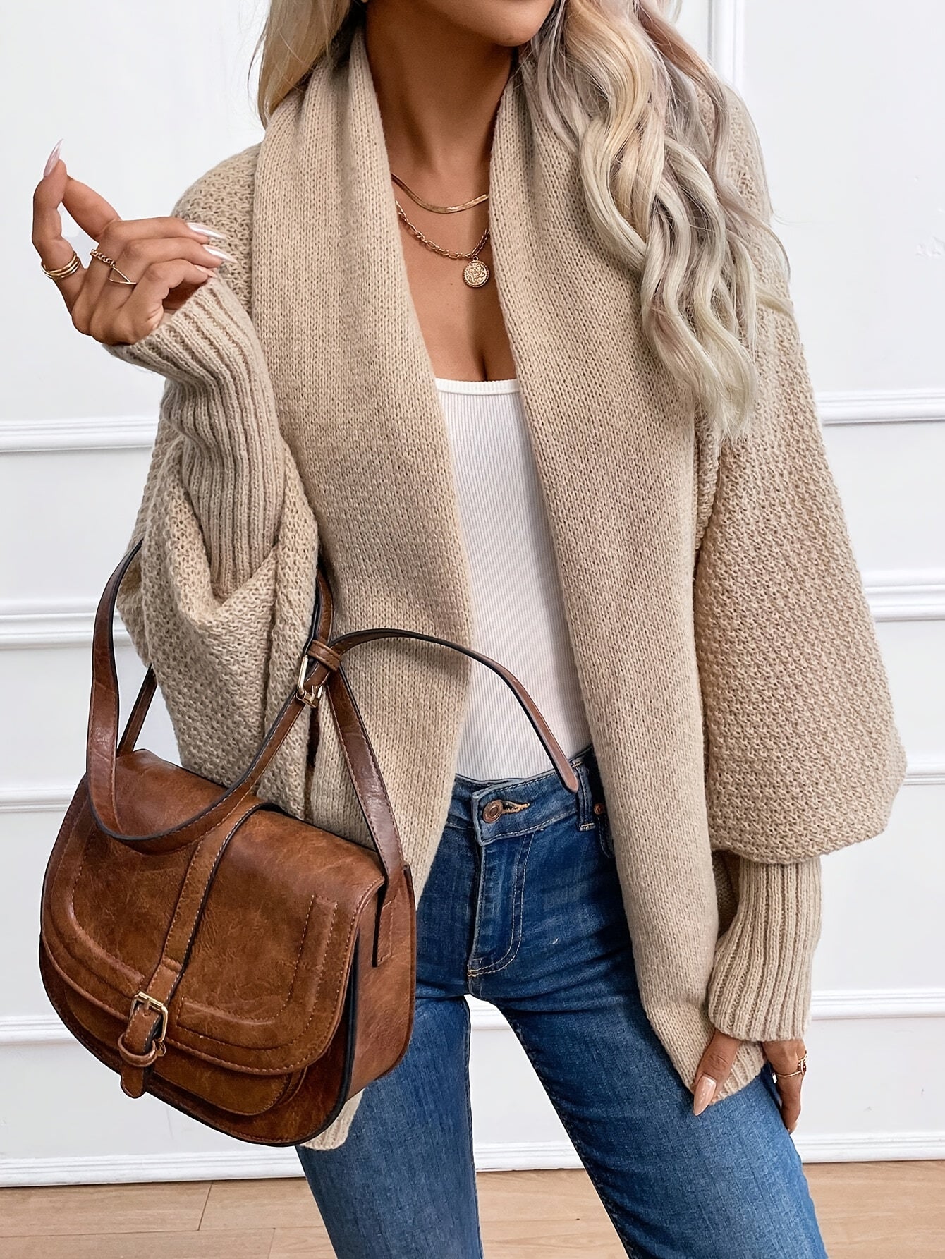 Elegant Cashmere Knitted Women's Cardigan with Long Sleeves | Perfect for Winter
