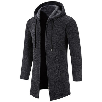 Halflang Fleece Herenvest met Capuchon en Rits