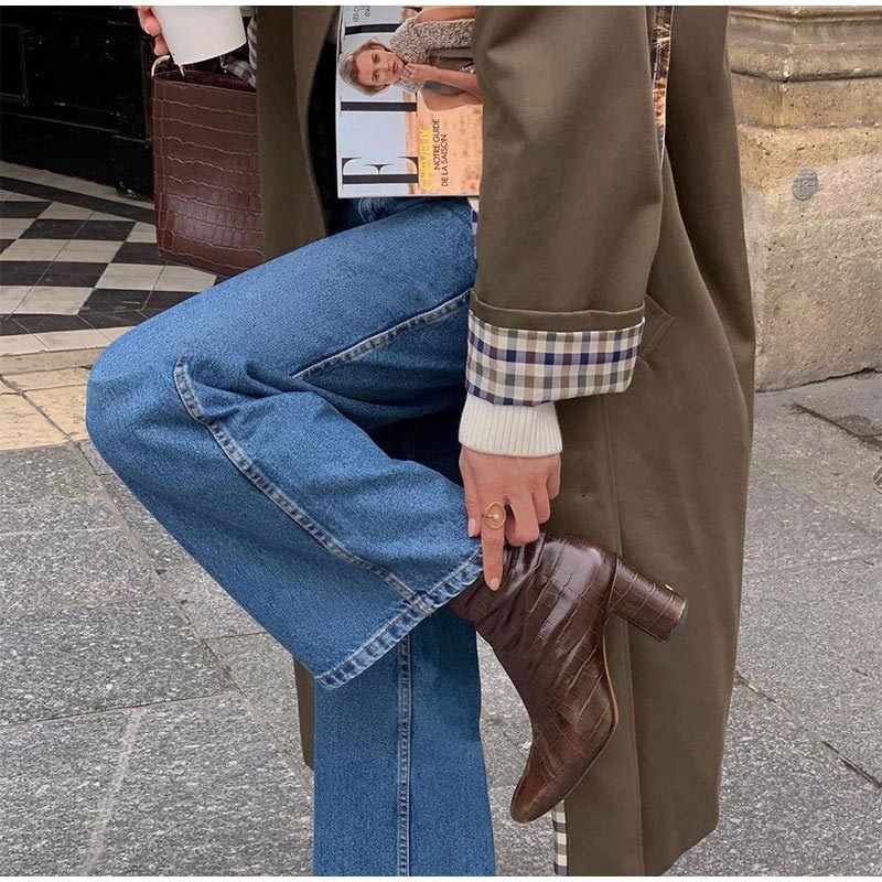 Lange Elegante Trenchcoat Dames – Khaki Groen