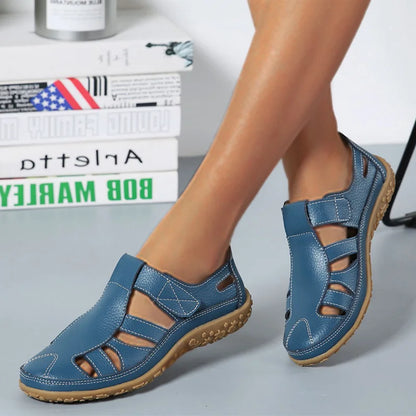 Lina | Comfortabele Orthopedische Slip-On Sandalen-Damesschoenen > Orthopedische Sandalen > Comfort Sandalen-Myna Mode-Blauw-US 5 - UK 3-Myna Mode