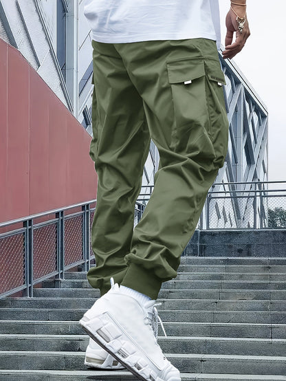 Heren Cargo Joggingbroek – Streetwear Joggers met Zakken en Cuffed Pijpen