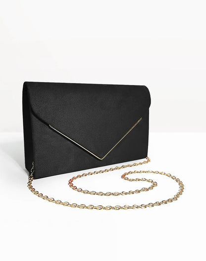 Fluwelen Envelope Clutch – Suède Look voor Avondelijke Elegantie