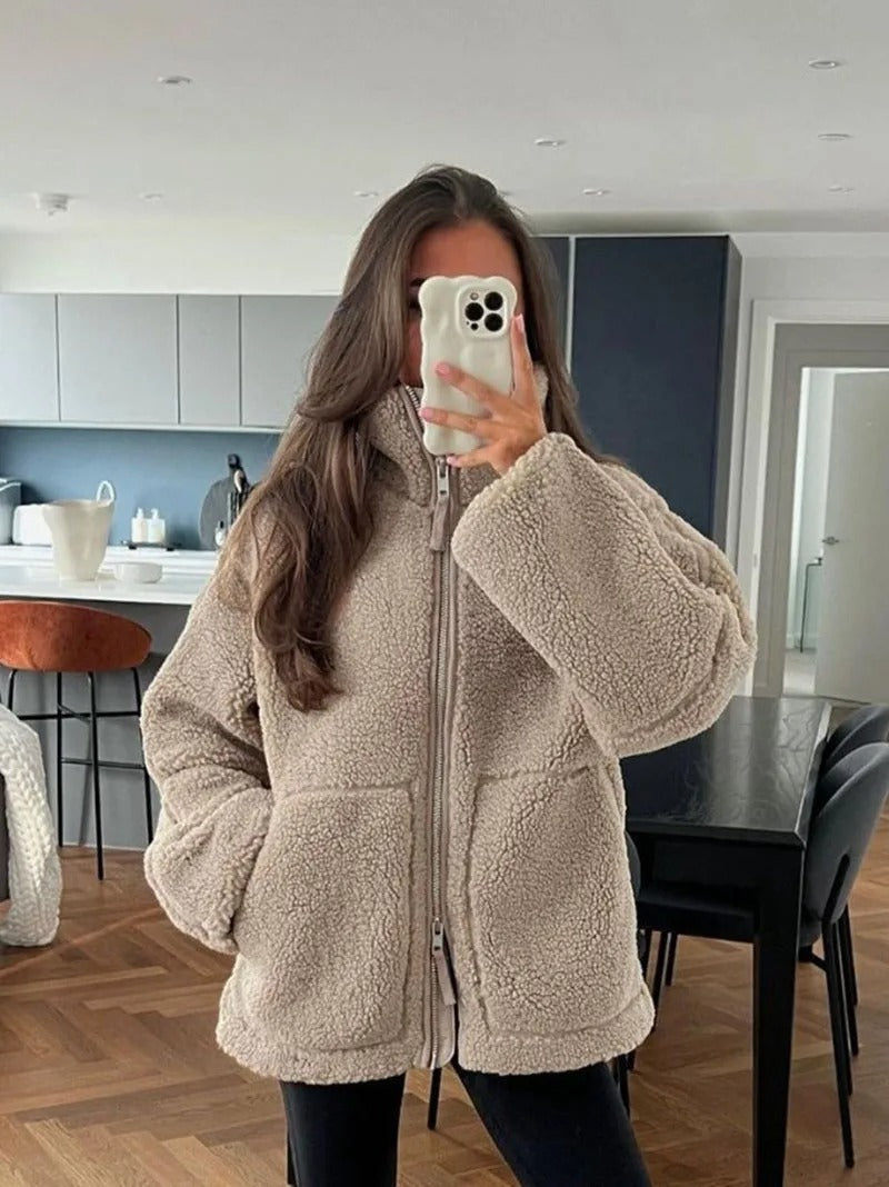 Stylish Women's Teddy Coat – Soft and Warm for Autumn and Winter